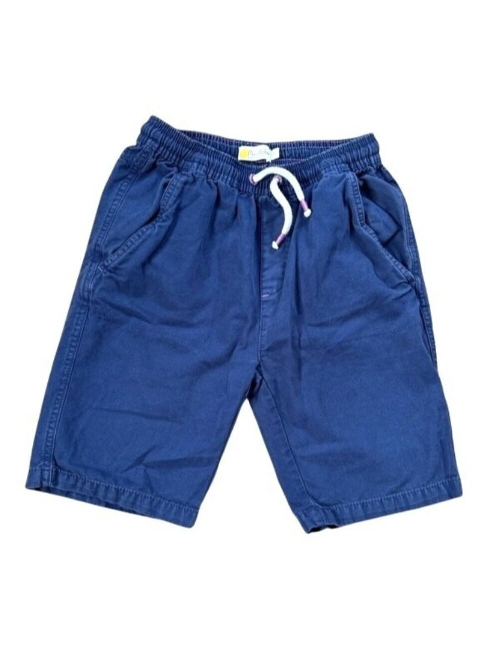 Mini Boden Blue Cotton Drawstring Shorts Size 11 Purple Stitching